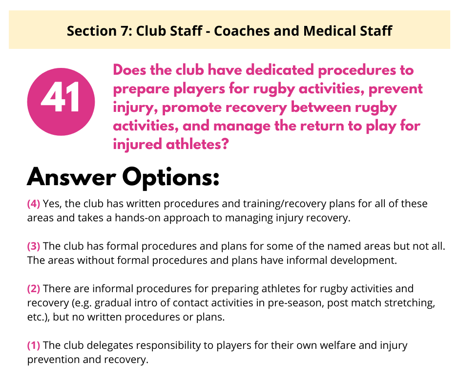 S7 Q6 Player Welfare Procedures