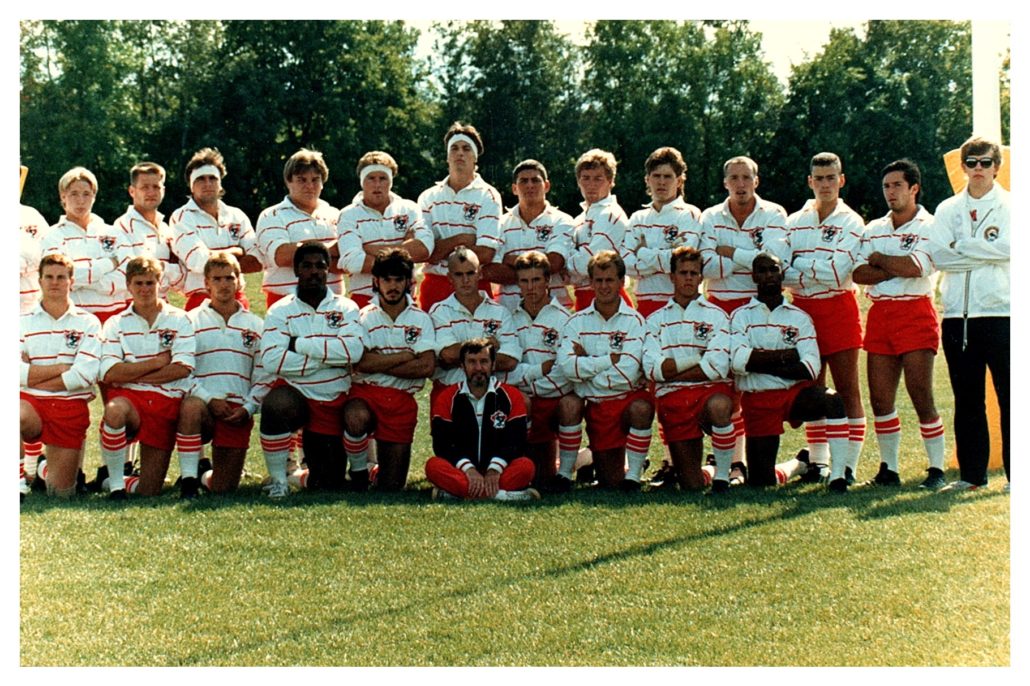 Back Row: T. Bryant (co-coach), Lyle Stewart (SK), (MB), Doug Herasymink (SK), Bill Bean (MB),(MB),(MB), Don Aleksander (SK), Scott Harland (MB), (MB), Larry Sawatsky (SK), Kent Kammermeyer (SK), Rob Beaudry (SK), (MB - Trainer)
Front Row: Frank Cottoni (AB), Jason Liscowich (SK), (MB),(MB),(MB),(MB), Quinton Mackie (SK), (MB),(MB), Tim Daum (SK)
Center: Rob (MB-co-coach)